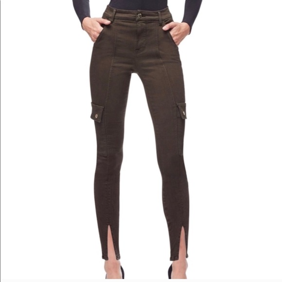 Good American Good Legs Cargo Jeans Olive size 6 - Picture 1 of 6